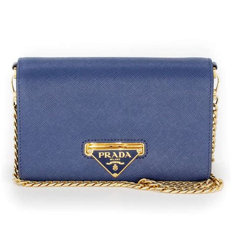 prada women wallet light blue|prada wallet on chain blue.